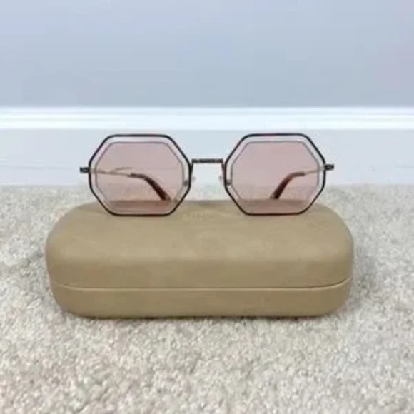 Chloe tally 53 MM Octagon Sunglasses in Havana/Azure/Pink BOUTIQUE main image 10